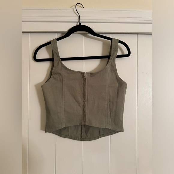 NWT Motel Rocks Kye Corset Top In Ash Grey - Picture 6 of 8